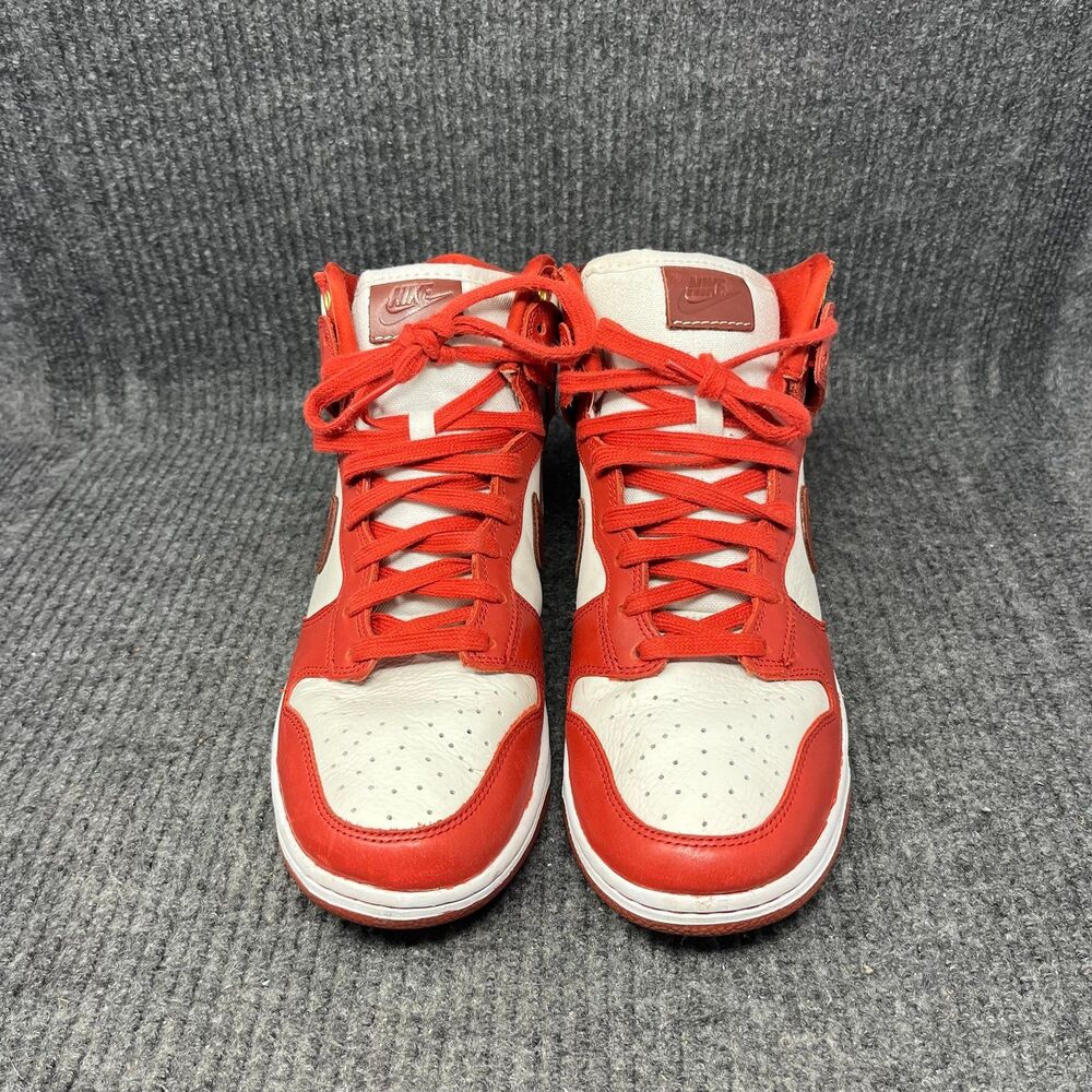Nike Dunk High LXX Cinnabar Red White Leather Shoes Women’s 10 DX0346-600 - Picture 2 of 8